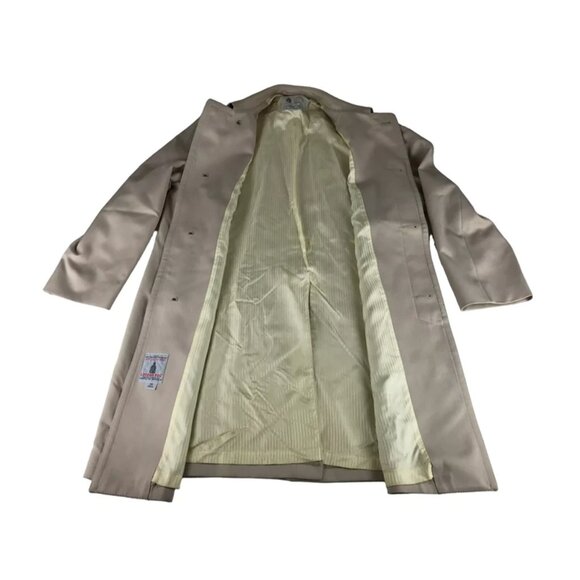 London Fog Mens Beige Long Sleeve Collared Button Front Trench Coat Size 42R - Picture 4 of 7